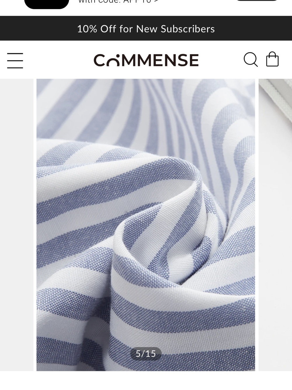 Commense Blue and White Striped One-Shoulder Midi Dress - Picture 5 of 6